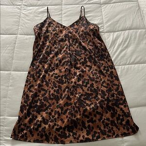 Stars Above Animal Print Satin Slip Dress